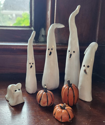 Handcrafted Halloween Pottery Miniatures – Cute Ghosts, Pumpkins, Cats & More (1”-4”)